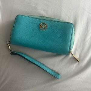 Turquoise blue wallet